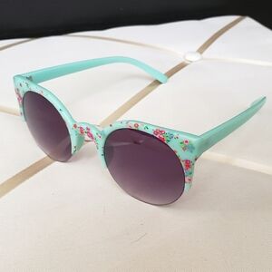 *3/$10 Aqua Teal Floral Rose Cat eye Sunglasses Shades